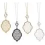 StylesILove Womens Trendy Pave Rhinestone Long Chain Quatrefoil Pendant Necklace Dangle Earrings
