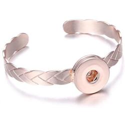 Lovglisten New 6pcs Snap Jewelry Bangle Hollow Fashion 18-20mm Adjustable Snap Jewelry Bracelets Charms (3)