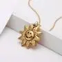 New 2 Sided 2 Messages You are My Sunshine Necklace Heart Sunflower Be Kind Smile Petal Locket Necklace for Girl, Women, Lover, Mother, Daughter (Smile Gold)