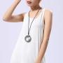 Coostuff Black Sandalwood Pendants Necklace for Women Handmade Long Sweater Necklaces Jewelry