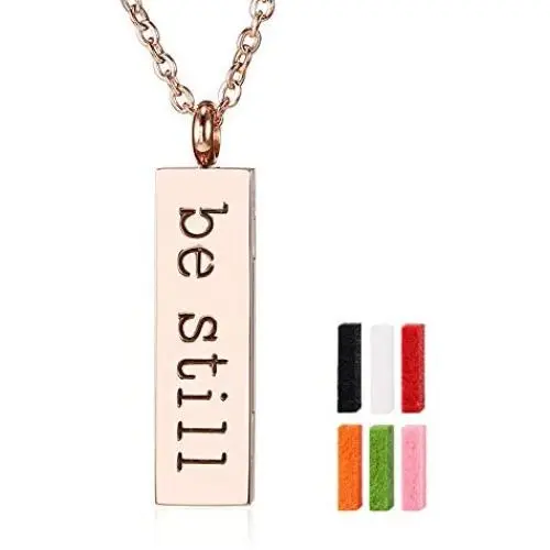 HIXIN Cuboid Perfume Diffuser Necklace, Aromatherapy Essential Oils Diffuser Square Vertical Long Bar Locket Pendant Necklace Adjustable Chain Letters Choke Necklace Jewelry Set Gifts HIXIN Cuboid Perfume Diffuser Necklace, Aromatherapy Essential Oils Diffuser Square Vertical Long Bar Locket Pendant Necklace Adjustable Chain Letters Choke Necklace Jewelry Set Gifts