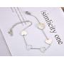 AAABBB Trendy Shell Heart Charm Anniversary Bracelet Stainless Steel Chain & Link Women Bracelets