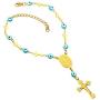 U7 Men Women Rosary Necklace Catholic Pray Gift Stainless Steel or 18K Gold Plated Classic Beads/Evil Eye/Heart Rosary Y Necklace