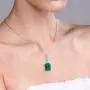 Gem Stone King Sterling Silver Green Simulated Emerald Pendant Necklace 7.10 cttw Emerald Cut 14X10MM with 18 Inch Silver Chain Gem Stone King Sterling Silver Green Simulated Emerald Pendant Necklace 7.10 cttw Emerald Cut 14X10MM with 18 Inch Silver Chain