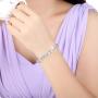 SHKA Gold Plated Tennis Bracelet with Sparkling White Cubic Zirconia Stone for Women Girls, Gifts for Graduation