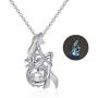 BQfife Mermaid Luminous Pendant Necklace statement Fluorescence Dainty Fish tail chain for Women Teen Girl Gift Jewelry