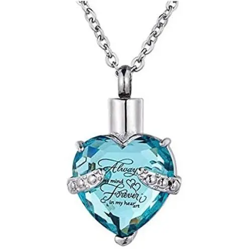 ShinyJewelry Always on My Mind Forever in My Heart Urn Necklace for Ashes Memorial Keepsake Cremation Pendant ShinyJewelry Always on My Mind Forever in My Heart Urn Necklace for Ashes Memorial Keepsake Cremation Pendant