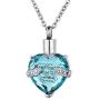 CoolJewelry Urn Necklace for Ashes Double Heart Pendant Cremation Memorial Locket Keepsake Jewelry with Fill Kit