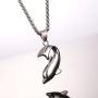 U7 Shark/Fish/Dolphin Pendant Animal Jewelry Men Boys Necklace with Stainless Steel/Gold/Black Gun Plated/925 Sterling Silver Chain