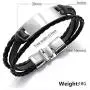 JUPPE Personalized Leather Braided Rope Bracelet Custom Engraved Stainless Steel Bangle Classic Unisex Gift JUPPE Personalized Leather Braided Rope Bracelet Custom Engraved Stainless Steel Bangle Classic Unisex Gift