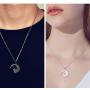 FLYOW 925 Sterling Silver Yin Yang Wolf Cat Puzzle Piece Matching Couple BFF Friendship Sister 2 Cats Heart Pendant Necklace Gift Set of 2, 18''