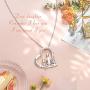 S925 Sterling Silver Daughter Heart Pendant Necklace Jewelry from Dad Mom