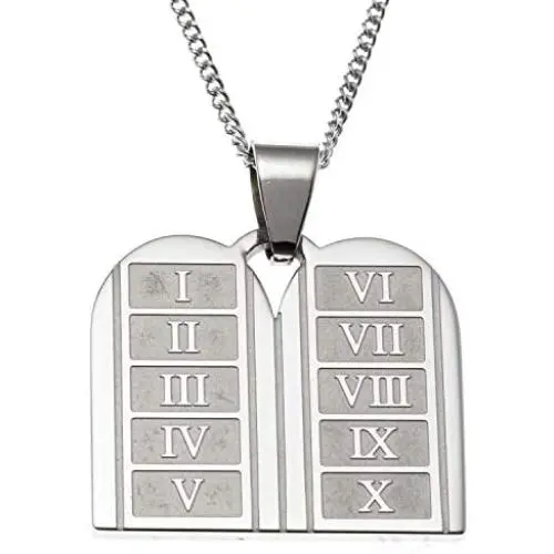 Joyful Sentiments Inspirational Jewelry Stainless Steel Ten Commandments Pendant With 18'' Necklace And 3'' Extender Joyful Sentiments Inspirational Jewelry Stainless Steel Ten Commandments Pendant With 18'' Necklace And 3'' Extender