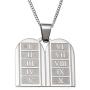 Joyful Sentiments Inspirational Jewelry Stainless Steel Ten Commandments Pendant With 18'' Necklace And 3'' Extender