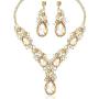 CSY Luxury Austrian Crystal Necklace Earrings Rhinestone Bridal Wedding Party Costume Jewelry Sets for Brides Bridesmaids Women