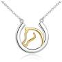 MONGAS Horseshoe Horse Necklace 925 Sterling Silver Horseshoe Horse Jewelry for Women