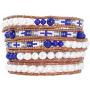 Mandala Crafts Boho Freshwater Cultured Pearl Bead Stackable Leather Wrap Bracelet Jewelry for Women