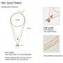 Layered Gold Cross Necklace for Women Girls 18K Gold Plated Figaro Box Chain Choker Mothers Day Gifts Vintage Layered Choker Necklace