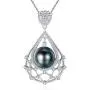 Tahitian Cultured Black Pearl Necklace 10-11mm Sterling Silver Jewelry for Women - VIKI LYNN Tahitian Cultured Black Pearl Necklace 10-11mm Sterling Silver Jewelry for Women - VIKI LYNN