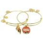 Alex and ANI Disney Parks The Incredibles Elastigirl Incredible Mom - Set of 2 Bangles - Inspirational Quote - Charm Bracelet Jewelry Gift (Gold Finish)