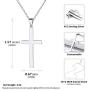 Nofade Silver Simple Cross Necklace 925 Sterling Silver Minimalist Cross Pendant Necklace with Rolo Chain 18 Religious Christian Jewelry Gift
