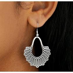 RBG Dissent Collar Hook and Hoop earrings - 925 Sterling Silver earrings Dangle Drop Jewelry Attorney earrings for Women