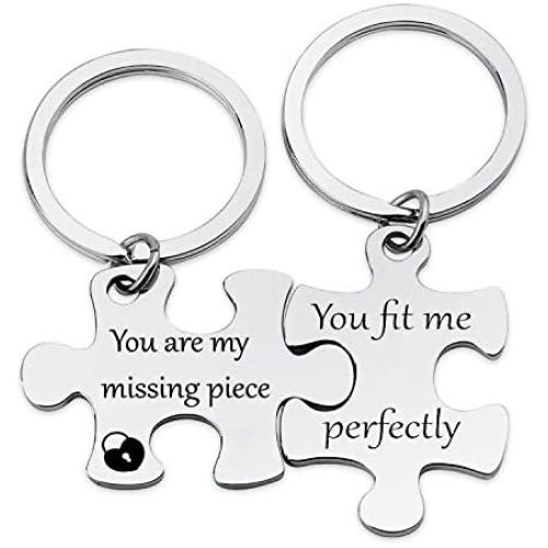 HN HNHB My Missing Piece Fit Me Perfectly Couple Keychain Girlfriend Gift Valentine Jewelry Gifts (Missing Piece KE) …