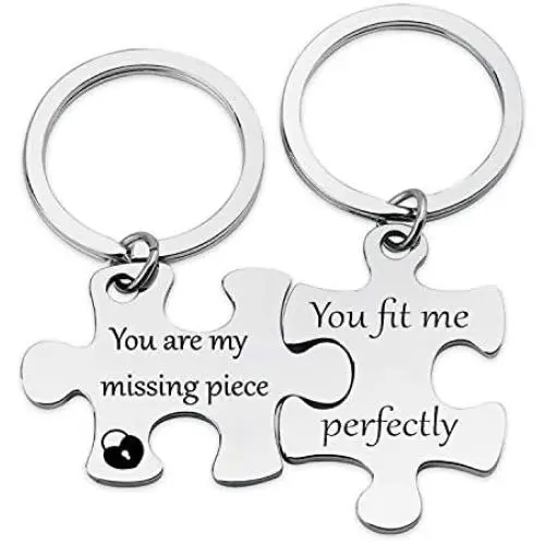 HN HNHB My Missing Piece Fit Me Perfectly Couple Keychain Girlfriend Gift Valentine Jewelry Gifts (Missing Piece KE) …