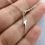Artmiss Lightning Bolt Pendant Necklace Women Simple Charm Bar Choker Chain Jewelry for Girls (Silver)