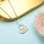 S925 Sterling Silver Family in Love Heart Pendant Necklace Gift for Women Wife Mother Daughter