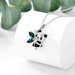 AOBOCO Sterling Silver Cute Animal Heart Pendant Necklace for Women Teen Girls, Embellished with Crystals from Austria