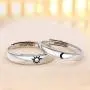 Beydodo 925 Sterling Silver Rings Engagement Couple Rings Sun and Moon 2In1 I Love You Rings Adjustable Custom