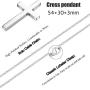 FIBO STEEL Stainless Steel Cross Pendant Chain Necklace for Men Women, 22-30 Inches
