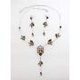 Faship Gorgeous Rhinestone Floral Crystal Necklace Earrings Set