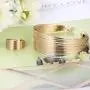 ORAZIO Bib Choker Statement Necklaces for Women Cuff Bracelet Open Hoop Stud Earrings Ring African Chunky Costume Jewelry Set