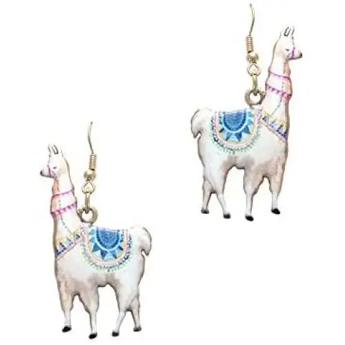 White Llama Fashion Dangle Earring