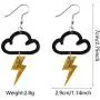 ZRosse Fashion Punk Acrylic Cute Black Cloud Gold Lightning Earrings Hot Charm Drop Dangle Women Girls Fashion Jewelry Statement Gift ZRosse Fashion Punk Acrylic Cute Black Cloud Gold Lightning Earrings Hot Charm Drop Dangle Women Girls Fashion Jewelry Statement Gift