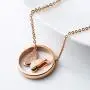 JDXN Rose Gold Stainless Steel Butterfly Stud Earring Pendant Necklace Set For Women Girls Christmas Gift