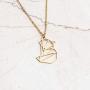 La Menagerie Fox Gold Origami Jewelry - Gold Geometric Chain Necklace – 18 Karat Plated Gold Necklace for Women & Girls – Stylish Fox Pendant Necklace