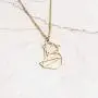 La Menagerie Fox Gold Origami Jewelry - Gold Geometric Chain Necklace – 18 Karat Plated Gold Necklace for Women & Girls – Stylish Fox Pendant Necklace
