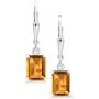 Gem Stone King 925 Sterling Silver Yellow Citrine Earrings For Women (3.30 Cttw, Gemstone Birthstone, Emerald Cut 8X6MM)