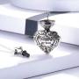 JZCOLOR Memorial Urn Pendant Necklace for Ashes - 925 Sterling Silver Heart Cremation Necklace Ash Keepsakes Jewelry Gift for Loss of Loved One