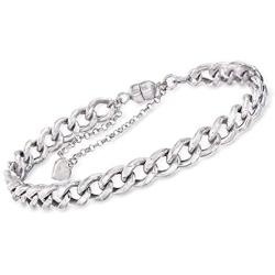 Ross-Simons Italian Sterling Silver 6.3mm Curb-Link Bracelet With Magnetic Clasp