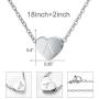 Lanqueen Silver Initial Heart Necklace Dainty Heart Pendant Necklaces Tiny Letters Charm Jewelry for Women Girls Adjustable Chain 18''+2''