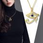 Symbol of Protection Necklace for Men Women 925 Sterling Silver Egypt Eye of Horus/Tree of Life Drop Pendant/ Wavy Cross Men Necklace/Round Star of David Amulet Pendant Necklace Amulet Jewelry Gift