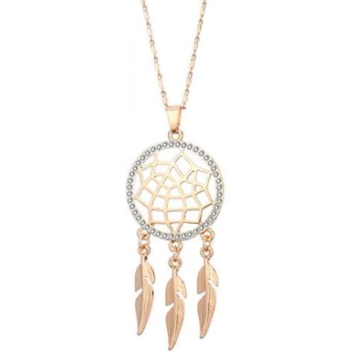 Ouran Long Chain Necklace for Women,Dream Catcher Pendant Necklace for Girls Gold and Silver Personalized Necklace