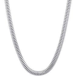 Savlano 925 Sterling Silver 4mm Solid Italian Round Diamond Cut Flexible Snake Chain Necklace With Gift Box For Men & Women - Made in Italy