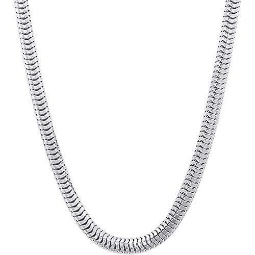 Savlano 925 Sterling Silver 4mm Solid Italian Round Diamond Cut Flexible Snake Chain Necklace With Gift Box For Men & Women - Made in Italy