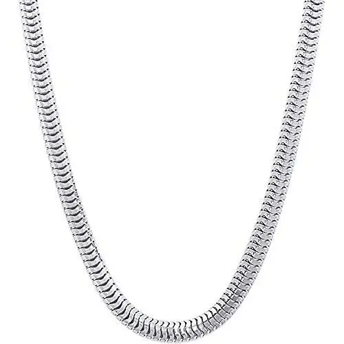 Savlano 925 Sterling Silver 4mm Solid Italian Round Diamond Cut Flexible Snake Chain Necklace With Gift Box For Men & Women - Made in Italy Savlano 925 Sterling Silver 4mm Solid Italian Round Diamond Cut Flexible Snake Chain Necklace With Gift Box For Men & Women - Made in Italy