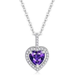 Yeehung 925 Sterling Silver Necklace for Women 14K Gold Plated Silver Heart Pendant Necklace with Cubic Zirconia High-end Birthday Gifts for Women Fashion Jewelry